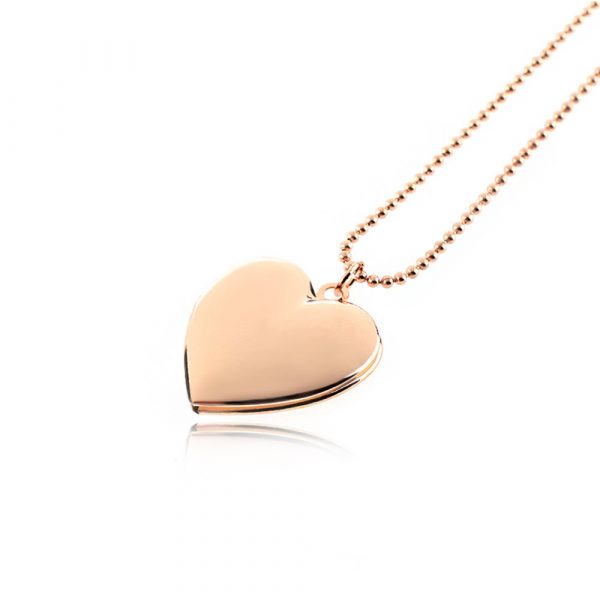 Dharshana Trends 18K Rose Gold Plated Heart Photo Pendant Necklace for Girls and Women